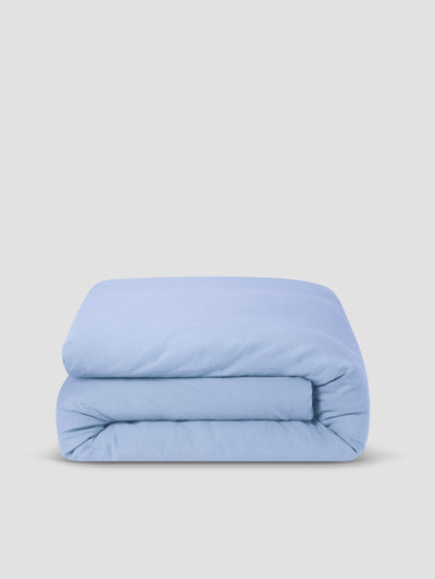 Celeste Blue Linen Blend Duvet Cover