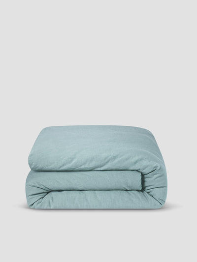 Mist Chambray 100% Linen Duvet Cover