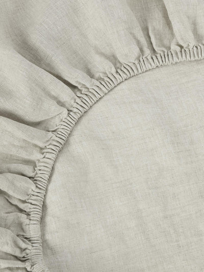Oatmeal 100% Linen Fitted Sheet - alternate image