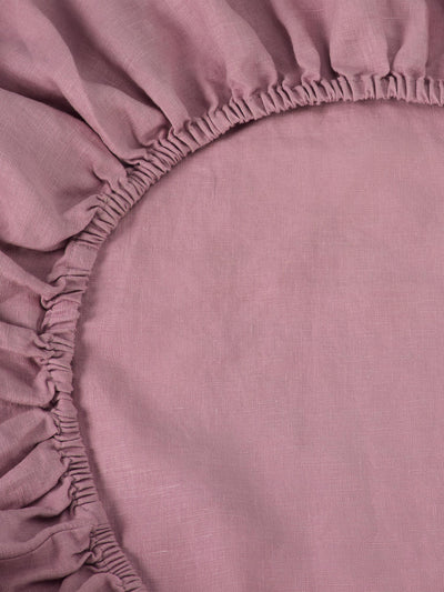 Raspberry Linen Blend Fitted Sheet - alternate image
