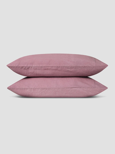 Raspberry Linen Blend Pillowcases (Pair)