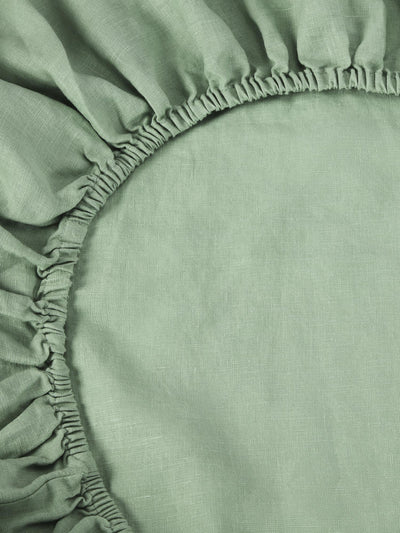 Sage Green Linen Blend Fitted Sheet