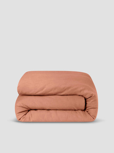 Warm Clay Linen Blend Duvet Cover