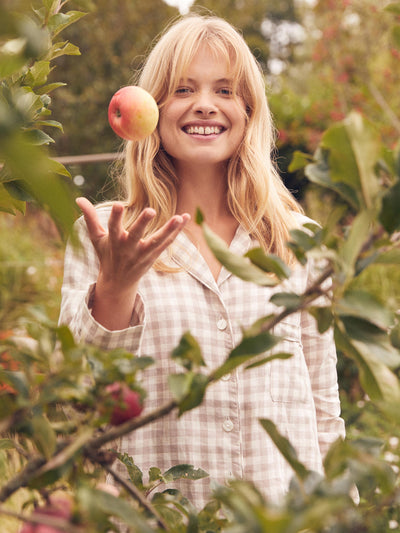 Mushroom Gingham Pyjama Shirt