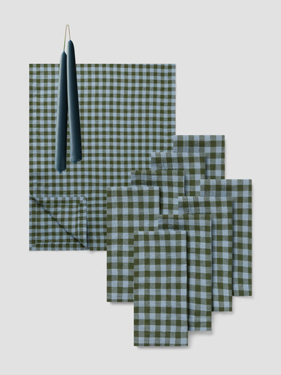 Fern Green/Dusk Blue Gingham The Ultimate Hosting Set: Large Bundle