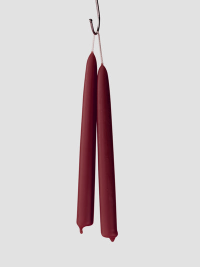 Claret Beeswax Dining Candles Set of 2