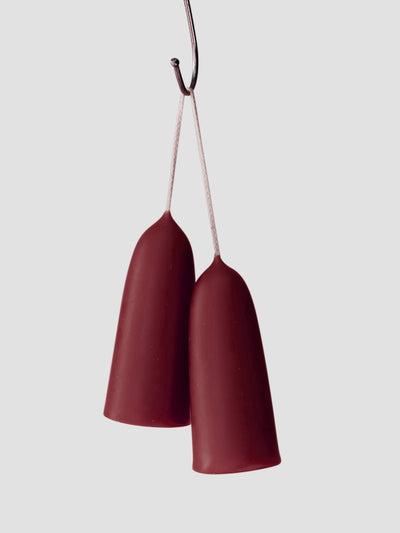 Claret Beeswax Stubby Candles Set of 2