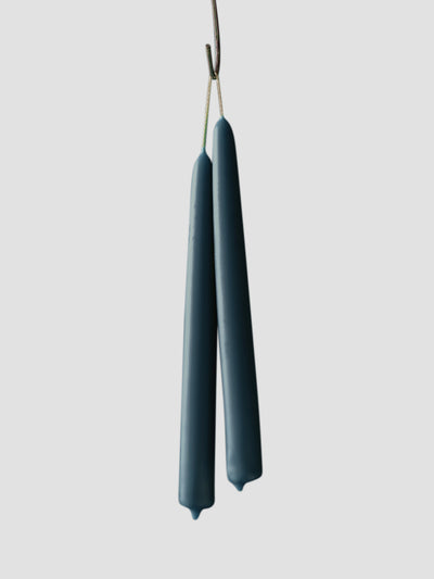 Dove Blue Beeswax Dining Candles Set of 2