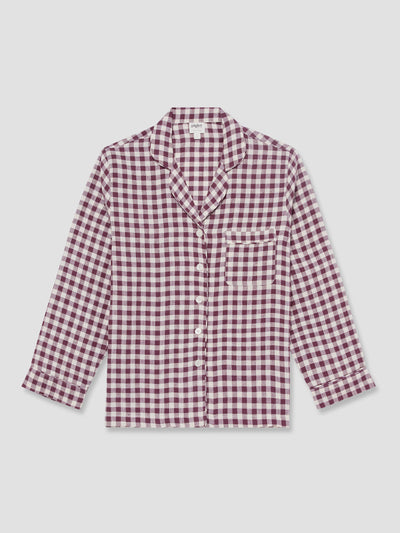 Berry Gingham Pyjama Shirt