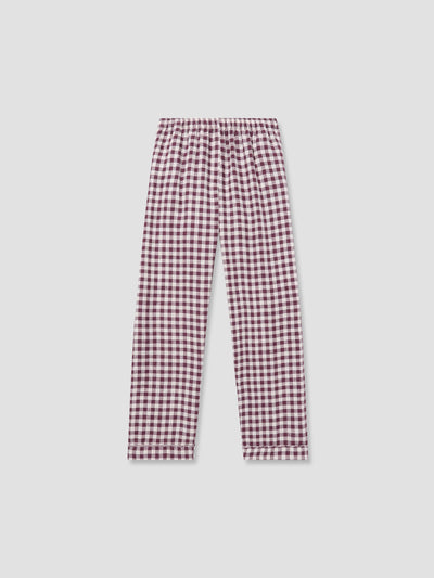Men's Berry Gingham Pyjama Trouser Set