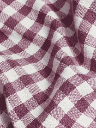 Berry Gingham Linen Blend Pillowcases (Pair)