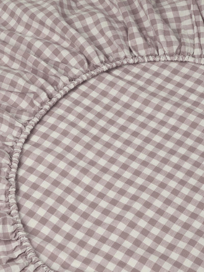 Elderberry Gingham Linen Blend Fitted Sheet - alternate image