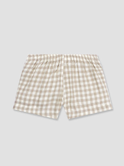 Mushroom Gingham Pyjama Shorts Set