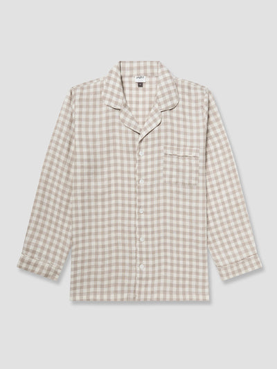 Men's Mushroom Gingham Pyjama Shirt