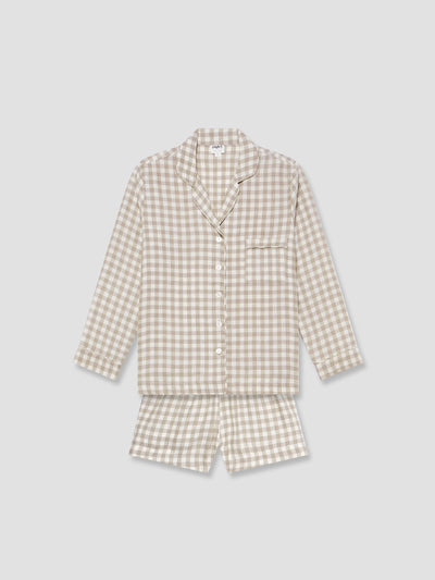 Mushroom Gingham Pyjama Shorts Set