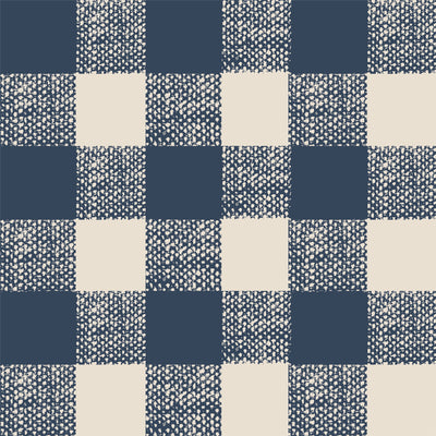 Titan Blue Gingham Wallpaper