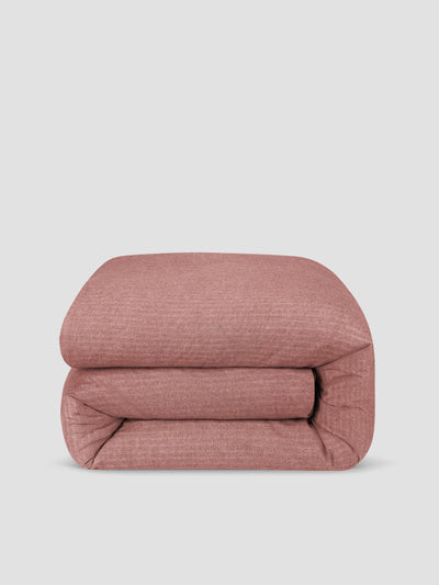 Auburn Red Herringbone Brushed Cotton Duvet Cover