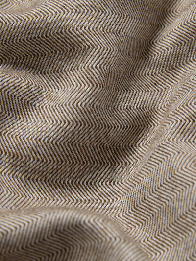 Mocha Herringbone Brushed Cotton Duvet Cover