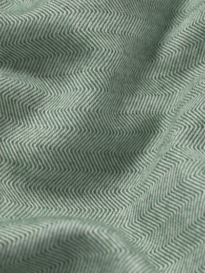 Spruce Green Herringbone Brushed Cotton Pillowcases (Pair)