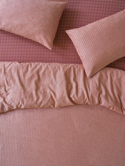 Auburn Red Herringbone Brushed Cotton Duvet Cover