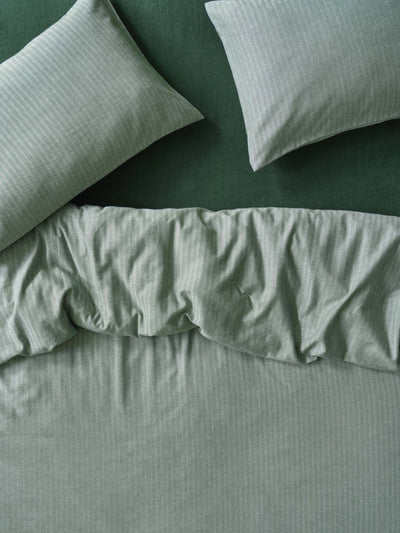 Spruce Green Herringbone Brushed Cotton Duvet Cover