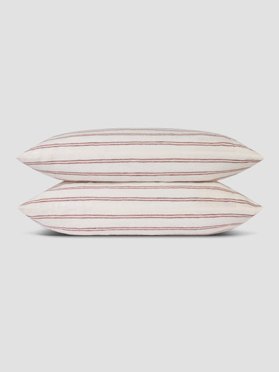 Rhubarb Kemptown Stripe 100% Linen Pillowcase (Pair) - alternate image