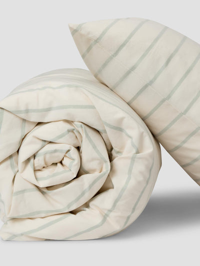 Mellow Green Slumber Stripe Kids Cotton Bedding Set