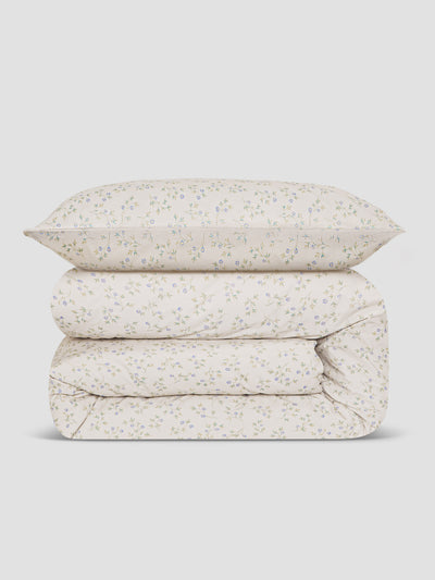 Cream Spring Sprig Kids Floral Cotton Bedding Set