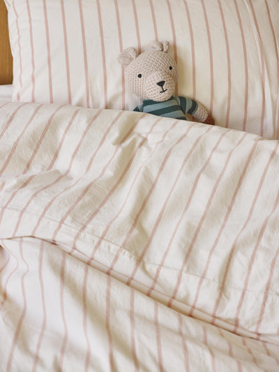 Blush Pink Slumber Stripe Kids Cotton Bedding Set - alternate image