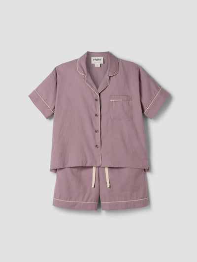 Elderberry Linen Blend Pyjama Short Set