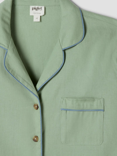 Sage Green Linen Blend Pyjama Trouser Set