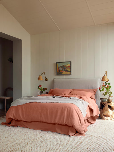 Warm Clay Linen Blend Duvet Cover