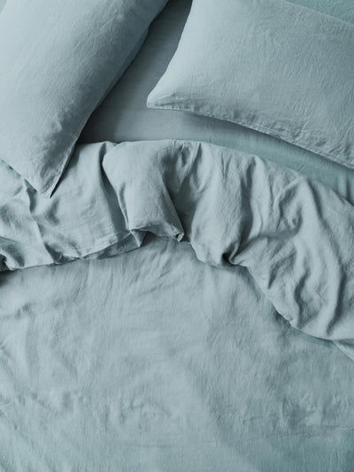 Mist Chambray 100% Linen Duvet Cover