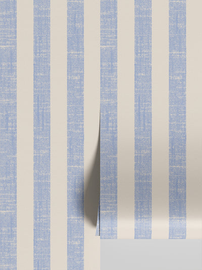 Meadow Blue Pembroke Stripe Wallpaper