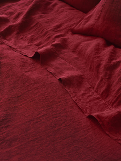 Rhubarb Linen Blend Flat Sheet