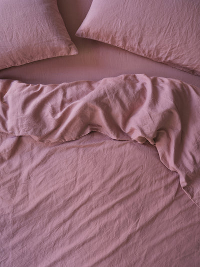 Raspberry Linen Blend Duvet Cover