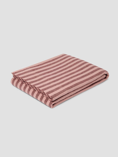 Rhubarb & Rose Pembroke Stripe Linen Blend Flat Sheet - alternate image