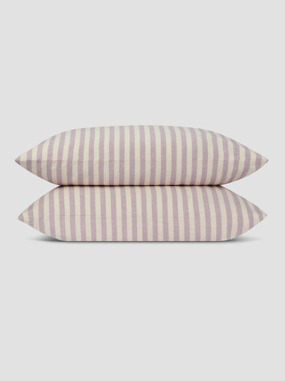Elderberry Pembroke Stripe Linen Blend Pillowcase (Pair) - alternate image
