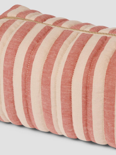 Sandstone Red Pembroke Stripe Linen Blend Wash Bag
