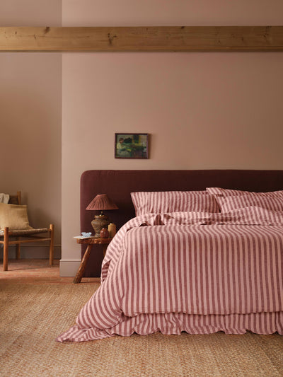 Rhubarb & Rose Pembroke Stripe 100% Linen Duvet Cover - alternate image