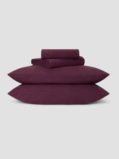 Berry Linen Blend Sheet Set