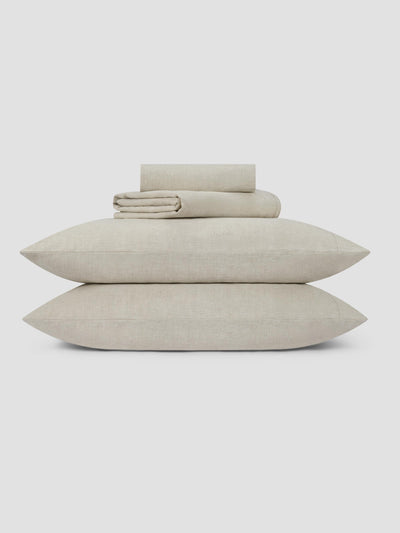 Oatmeal Linen Blend Sheet Set