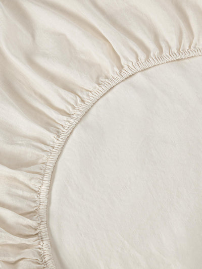 Pearl 100% Linen Fitted Sheet - alternate image