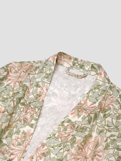 Soft Sage Honeysuckle Linen Robe