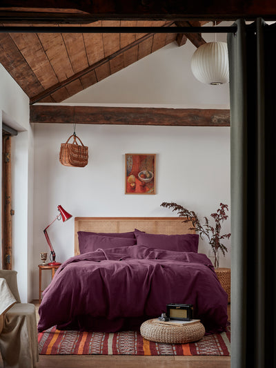 Berry Linen Blend Duvet Cover - alternate image