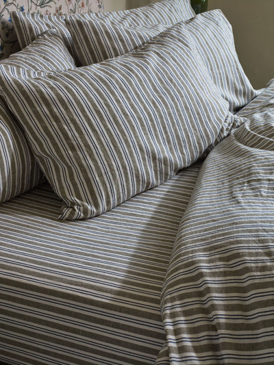Thyme Somerley Stripe Linen Blend Pillowcases (Pair)