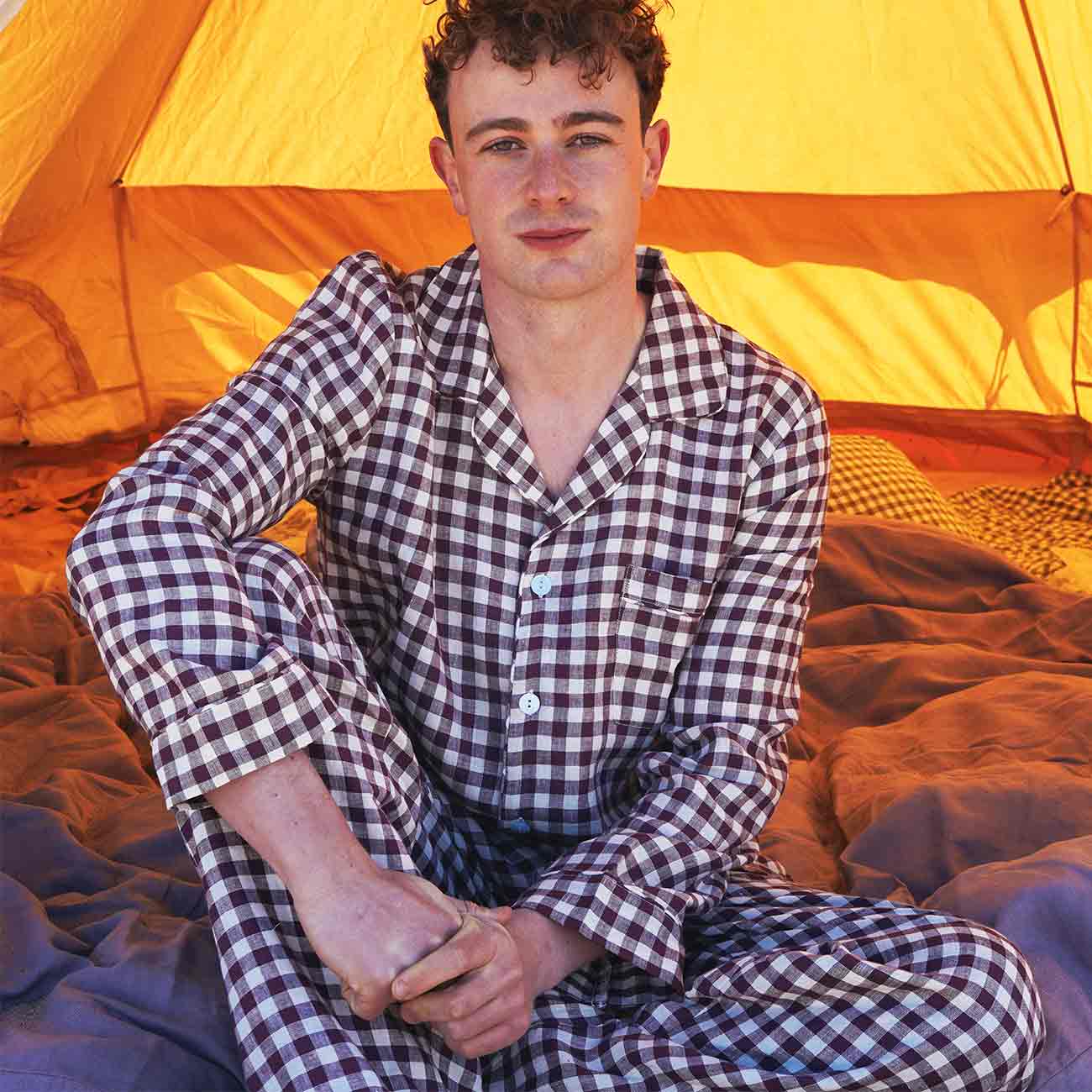 Men's Gingham Pyjama Trouser Set