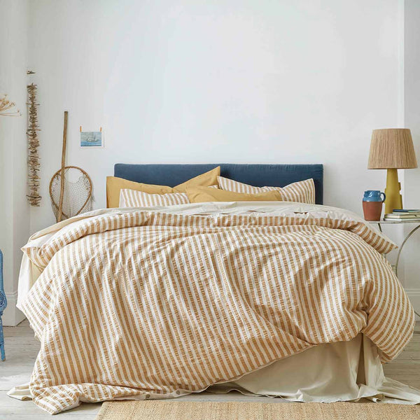 Ochre Seersucker Stripe Cotton Bundle