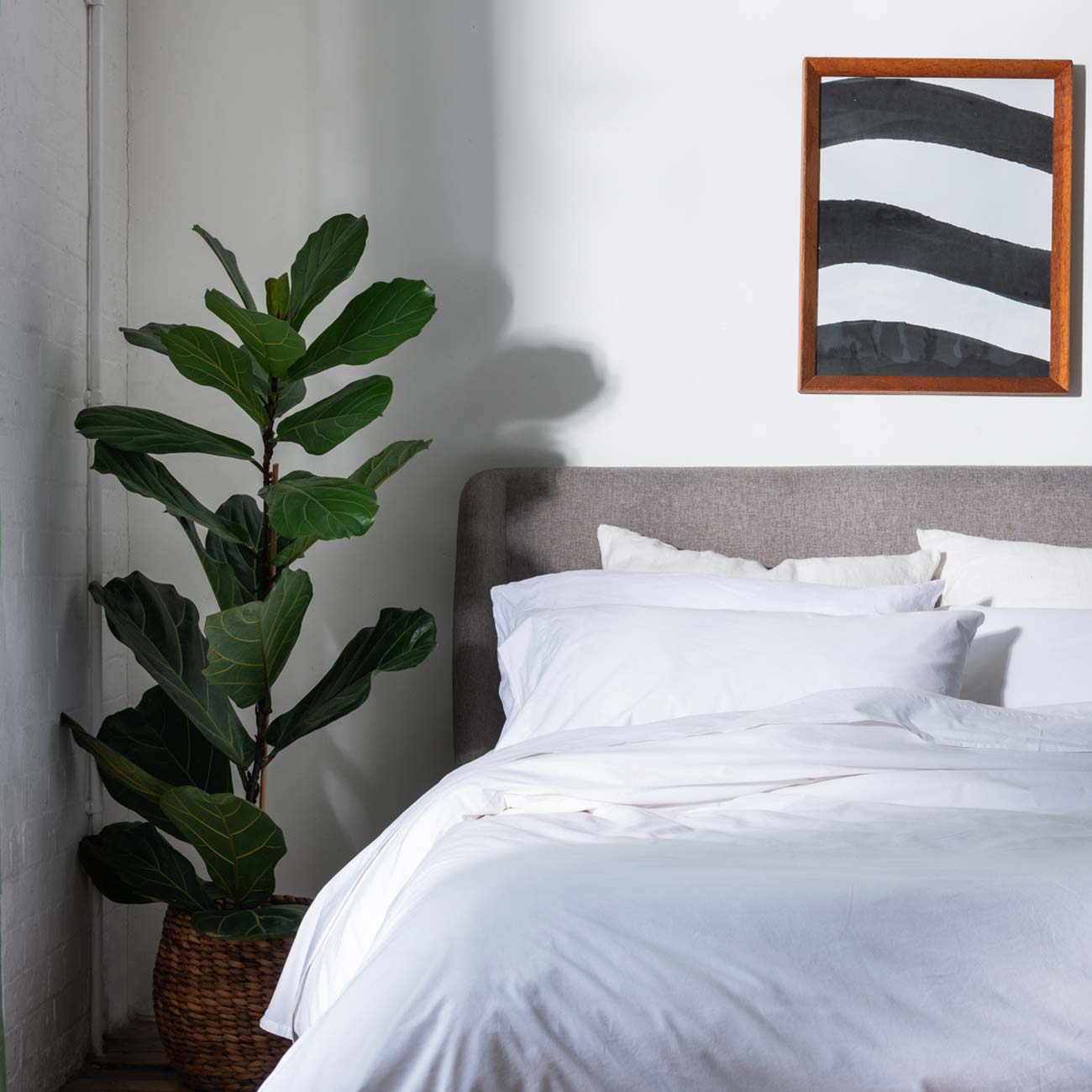White Washed Cotton Percale Flat Sheet - Piglet in Bed