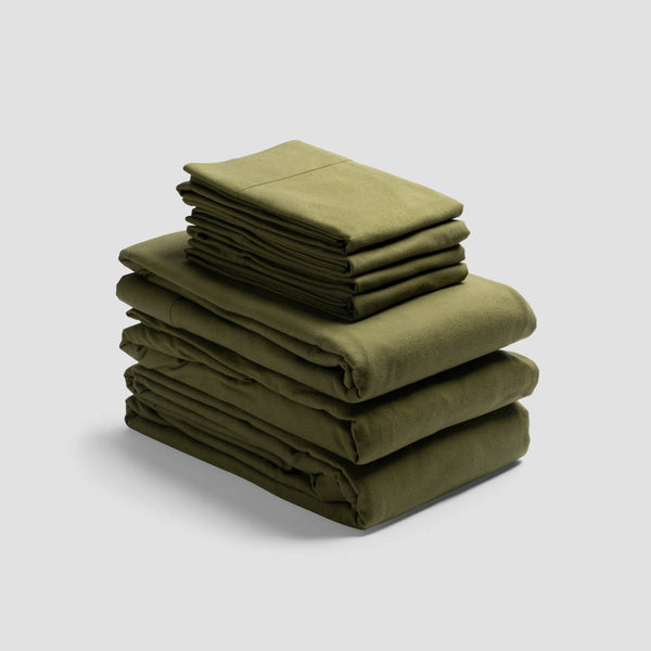 Olive Green Brushed Cotton Bundle